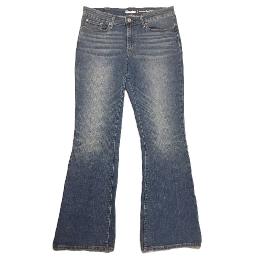 Levis Signature  Womens 12M (Fits 32x31.5) Jeans Modern Boot Cut Blue Denim